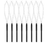 Gkhlg 20Pcs Hair Loop Pull Through Tool Nano Bead Tool Durable Anti-Rust Hair Extension Loop Threader for Hairdressers Home DIY Micro Beads Hair Extensions Use in Barber Shop Personal Salon
