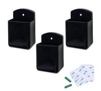Gkhlg 3 Pack Wall Mounted TV Remote Control Holder Multi Purpose Remote Wall Holder for Home Office Living Room Sturdy ABS Remote Holder for TV Remotes Pens Small Items