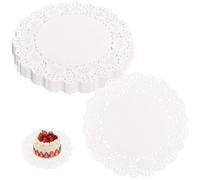 Gkhlg 300 Pcs Paper Doilies White Doilies Lace Paper Round Disposable Placemats with Hollowed Lace Scalloped Edge for Home Party Hosts Dessert Food Display Table Decoration for Kitchen (5.5 Inches)