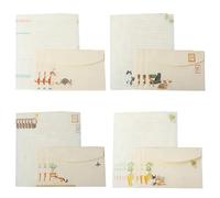 Gkhlg 36 Pcs Letter Writing Set with Writing Paper and Envelopes Smooth Writing Paper with Cute Cat Illustration Design for Girls Kids Mother's Day Birthday Invitations Christmas Letters Travel Cards