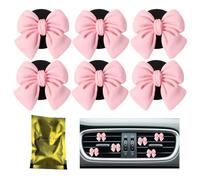 Gkhlg 6 Pieces Car Accessories Interior Pink Vent Clips for Women for All Car Models Enhances Interior Beauty and Personal Style (Scented air freshener (lemon-scented))