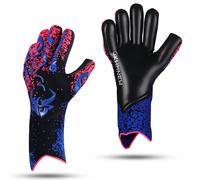GKHMNEW Football Goalkeeping Gloves Kids Youth and Adult Provide Extreme Strong Control and Grip Breathable Comfortable Soccer Gloves High Performance Soccer Goalkeeper Gloves Equipment (Blue, 6)
