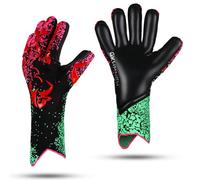 GKHMNEW Football Goalkeeping Gloves Kids Youth and Adult Provide Extreme Strong Control and Grip Breathable Comfortable Soccer Gloves High Performance Soccer Goalkeeper Gloves Equipment (Red, 6)