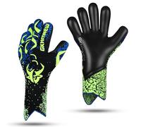 GKHMNEW Football Goalkeeping Gloves Kids Youth and Adult Provide Extreme Strong Control and Grip Breathable Comfortable Soccer Gloves High Performance Soccer Goalkeeper Gloves Equipment (Green, 6)