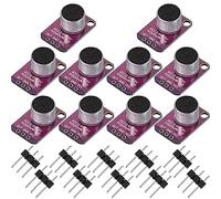 Gkhowiu 10 PCS Electret Microphone Amplifier Adjustable MAX4466 Module Microphone Preamplifier Purple Breakout Board for