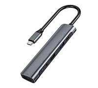 Gkhowiu 5 in 1 USB-C Hub, 3.5mm Audio USB 2.0 3.0 Type C 60W Docking Station for Laptop Desktop,QC521