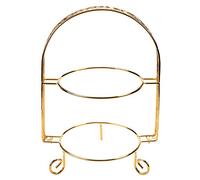 Gkhowiu Metal Cake Stand Double-Layer Arch- Fruit Dessert Wedding Birthday Party Decoration Cupcake Stand Gold