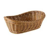 Gkhowiu Oval Wicker Woven Storage Basket, 11 Inch Bread & Fruit Basket for Table Top & Bathroom