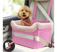 GKLGHDSW Memory Foam Dog Car Seat for Small/Medium Dogs Up to 35 lbs, for Jeep Grand Cherokee WK2 2010-2021, Washable Removable Pet Booster Seat with Storage Pockets, B-Pink