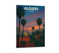 GKLIOZ ALgiers Algeria Vintage Travel Poste Canvas Art And Wall Art Picture Print Modern Family Bedroom Decors 08x12inch(20x30cm)