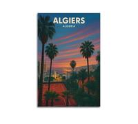 GKLIOZ ALgiers Algeria Vintage Travel Poste Canvas Art And Wall Art Picture Print Modern Family Bedroom Decors 08x12inch(20x30cm)