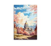GKLIOZ St Joseph Missouri Vintage Travel Poster Cool Artworks Painting Wall Art Canvas Prints Hanging Picture Home Decors Idea 20x30inch(50x75cm)