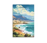 GKLIOZ Tenerife Spain Vintage Travel Posters Art Canvas Painting Decor Wall Print Photo Home Modern Decoratives 08x12inch(20x30cm)