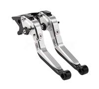 GKLZIUKI Brake Handle Brake Handle Lever Fit for SYM GTS 125 200 250 300 JOYMAX 125i 200i 250i 300i Brake Lever Set, Adjustable Handle Levers Motor Bike Parts(Silver-Black)