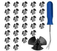 GKmow 30 PCS Car Hood Insulation Retaining Clips, Thermal Sound Insulation Snaps, Fastener Removal Tool Replacement OEM 4878883AA, Compatible with Chrysler Jeep Dodge Ram (Black)