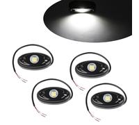 GKmow 4 PCS Car Chassis Light Monochrome LED, Waterproof Shockproof Lighting Bottom Light Ship Deck Light, 9-16V Multi-Purpose LED Atmosphere Light Kit, Universal for Most Cars Ships ATVs (White)