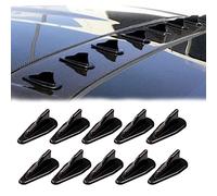 GKmow Pack-10 Car Shark Fin Antenna Kit, Universal Rear Bumper Canards Splitter, Stick-on Spoiler Roof Air Vortex Decorative Aerial (Black #100)