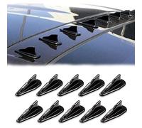 GKmow Pack-10 Car Shark Fin Antenna Kit, Universal Rear Bumper Canards Splitter, Stick-on Spoiler Roof Air Vortex Decorative Aerial (Carbon Fiber Black #100)