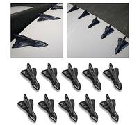 GKmow Pack-10 Car Shark Fin Antenna Kit, Universal Rear Bumper Canards Splitter, Stick-on Spoiler Roof Air Vortex Decorative Aerial (Carbon Fiber Black #101)