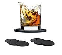 GKONGU Silicone Non-Slip Coasters, 6 Pieces Soft Touch Rubber Coasters Drink Cup Mat Washable Bar Drinking Coasters