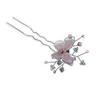 GKONGU U Shaped Hair Pins 1 Piece,Bridal Headpiece Fashion Retro Elegant Butterfly Crystal Hair Clip Pin Decorative,Perfect for Ladies Women Hair Styling use