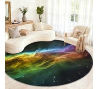 GKPLY Round Nebula Area Rug, Cosmic Galaxy Rugs for Living Room, Space Circle Rugs for Bedroom, Washable Rug Non Slip, Carpet Decor 5ft