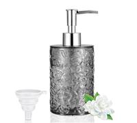GKSCXEXE 400ml Grey Soap Dispenser Bathroom, Plastic Hand Wash Bottle Washing Up Liquid Dispenser for Kitchen, Refillable Liquid Soap Container with Funnel for Shampoo, Shower Gel, Conditioner
