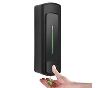 GKSCXEXE Single 350ML Bathroom Soap Dispenser Wall Mounted, Shower Gel Shampoo and Conditioner Dispenser Kitchen Washing Up Liquid Container, Black Wall Soap Dispenser for Home Hotel Restaurant