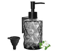 GKSCXEXE Wall Mounted Soap Dispenser Black with Wall Mounted Shampoo and Shower Gel Dispenser for Bathroom Kitchen Washing Liquid Dispenser Glass Pump Dispenser with Funnel for Home, Hotel, Restaurant
