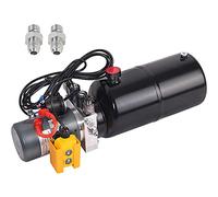 GKSNCJSMF Hydraulic Power Unit with 8 Quart Iron Oil Tank 12V DC Motor Double Acting Performance Pump for Lifting 4M Control Handle