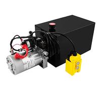 GKSNCJSMF Hydraulic Pump 20 Quart Double Acting Dump Trailer Hydraulic Pump DC 12V, Hydraulic Power Unit Metal Reservoir Horizontal Mount for Dump Truck Car Lifting Remotely Controlled