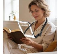 Gkstly Hands Free Magnifying Glass with Light Large Screen Reading Magnifier 3 Color Dimmable Magnifier Glass with Ultra Bright LEDs, Flexible for Comfortable Neck Wear Repair Low Vision Elderly