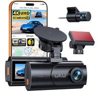 GKU 4K Dash Cam Front and Rear, STARVIS 2 Sensor, 5.8GHz WiFi 6 Dashcam | Voice Control, 3 "IPS Car Camera Dash Cam with GPS, Night Vision, 24H Parking Mode, G-sensor, App Control (No SD Card)