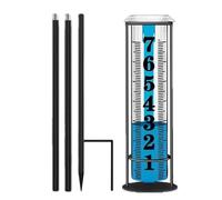 Gkumgwo Accurate Outdoor Rain Gauges, Rainwater Meter With Stake, Adjustable Height Rainwater Measuring Tool for Terraces Deck Yard Fence Farm Garden
