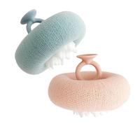 Gkumgwo Body Sponge Sunflower Shape, 2 in 1 Shower Sponge, 2 Pieces Suction Cup Washing Brush Mesh Scrubber for Children Adults Travel Home Hotel Spa After Training Bath Time