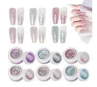Gkumgwo Glitter Gel Nail Polish, Sparkly UV Gel Nail Polish - Professional Reflective Manicure Tools Beauty Accessories for Women Girls