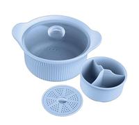 Gkumgwo Microwave Steamer for Vegetables - with Handle Compartment Pot | Silicone Microwave Steamer Food Bowl,for Home Kitchen Food Broccoli Noodle Pasta Soup Fish Seafood
