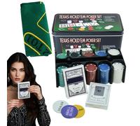 Gkumgwo Poker Chip Set | Chips Game for Texas Holdem | Professional Playing Cards Multi-Functional Accessories for Home Travel Parties Craps Men Camping Adults
