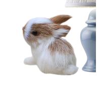 Gkumgwo Realistic Rabbit | Miniatures Plush Rabbit Realistic Figurines,Simulation Stuffed Animal Bunny | for Easter Party Baby Shower Fairy Garden Miniature Scene Desktop Bedside Shelf Mantel TV