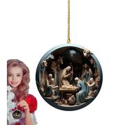 Gkumgwo Religious Christmas Decoration - 2D Acrylic Holiday Pendant - Jesus Christ Jewellery for the Christmas Tree, for Home, Garden, Tree, Holidays, Bookshelf, Car Interior, Door Handle and Branches