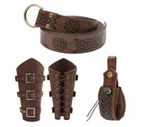 Gkumgwo Renaissance Accessories | Vintage Medieval Belt Pouch - Leather Vintage Waist Bag for Themed Event Holiday Cosplay Festival Renaissance Fair