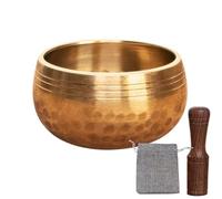 Gkumgwo Sound Bowls Meditation Set, Stress Relief Bowl, Tibetan Meditation Yoga Singing Props Set with Wooden Mallet for Spiritual Gatherings Chakra Balancing