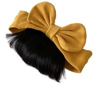 Gkumgwo Toddler Girls Wigs - Young Girls Bow Bangs Wigs Hairbands - Hair Accessories, Daily Wear Hairpiece for Home, Travel, Photography, Birthday, Stage