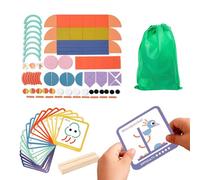 Gkumgwo Wooden Puzzle Mint, Ring Puzzle Puzzle Pattern Blocks Puzzle Chopsticks Toy for Kids Girls Bedroom Home School Playroom Classroom