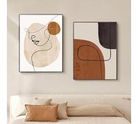 GKUVBF Abstract Geometric Poster Matisse Face Line Canvas Painting Nordic Modern Living Room Wall Art Print Picture Home Decor 80x120cm-2Pieces Frameless
