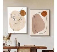 GKUVBF Abstract Geometric Poster Matisse Face Line Canvas Painting Nordic Modern Living Room Wall Art Print Picture Home Decor 40x60cm-2Pieces Frameless