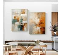 GKUVBF Abstract Minimalist Geometric Emerald Green Earth Tones and Ocher Poster Canvas Painting Prints Home Living Room Decor(80x120cn/2Pcs Frameless)