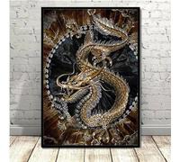 GKUVBF Chinese Dragon Canvas Painting Wall Art Painting Animal Painting Poster for Living Room Modern Home Decor Canvas Painting 50x70cm Frameless