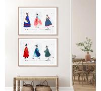 GKUVBF Classic Vintage Wall Art Korean Asian Traditional Hanbok HD Canvas Boot Poster Home Living Room Bedroom Decoration15.7”x 23.6”(40x60cm) x2 No frame