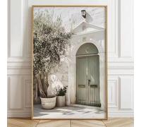 GKUVBF Contemporary Wall Art Canvas Print - Italian Architecture & Olive Tree Canvas Printing for Living Room Decor(50x70cm/internal frame)